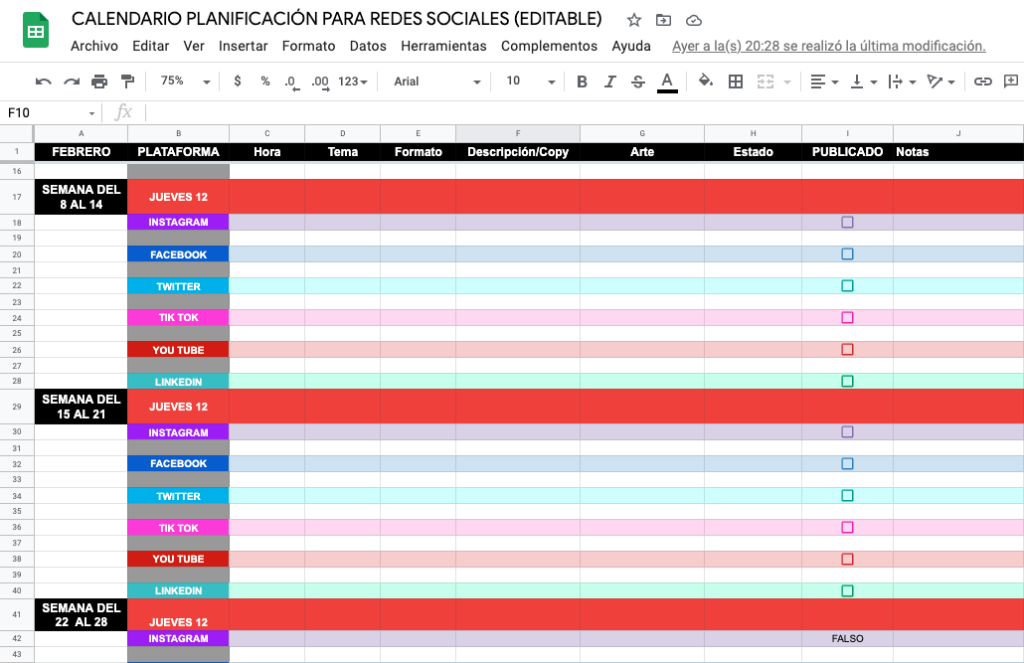 Plan De Contenidos Para Redes Sociales Avancdigital